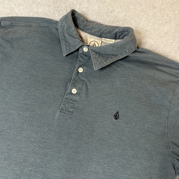 Volcom Other - Volcom Men's Large Heather Blue Polo Shirt Short Sleeve Golf FLAW‎ SEE DESCRIP